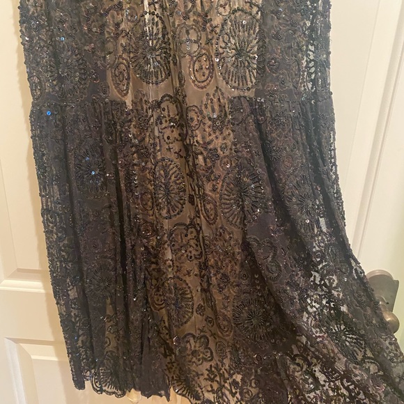 Mega Park black hand beaded sequin sleeveless midi dress size 3. US size 10 - Picture 4 of 14